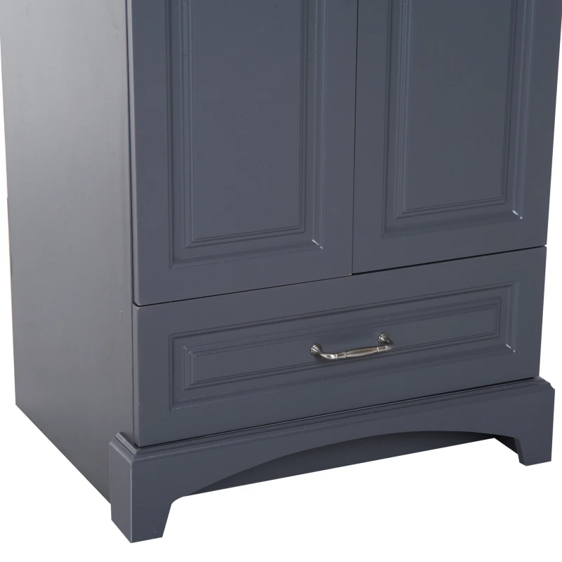 Open Box Kleankin 34” Modern Single Ceramic Sink Bathroom Vanity Set - Soft Grey