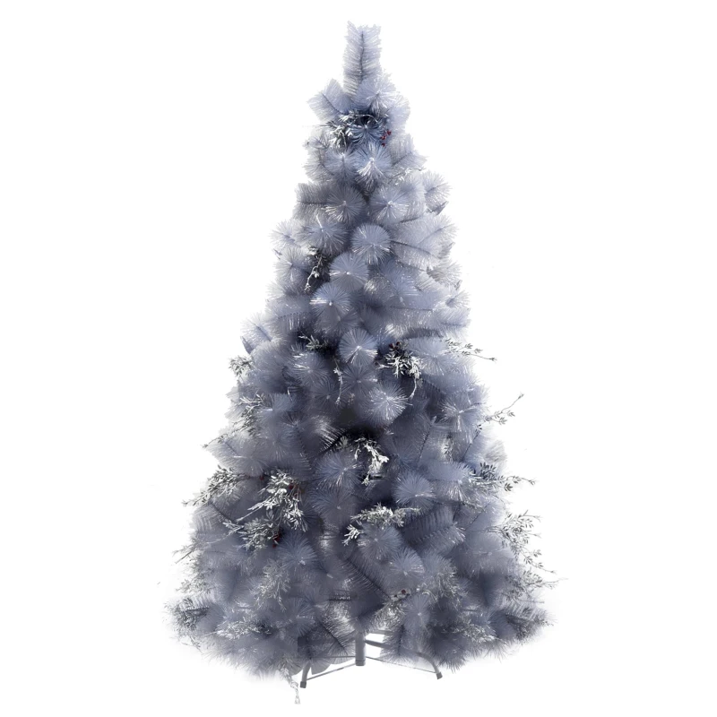 HOMCOM 5FT Christmas Tree Artificial Classic Tree Holiday Indoor Decoration, with Mental Support 222 Tips, Grey