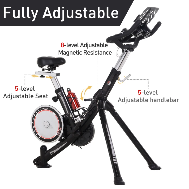 Soozier Upright Stationary Exercise Bike Indoor Cycling Bike w/ LCD Monitor