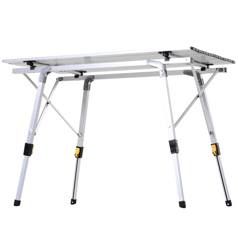 Outsunny 35" Portable Camping Table Lightweight Outdoor Picnic Table with Work Surface and Adjustable Height