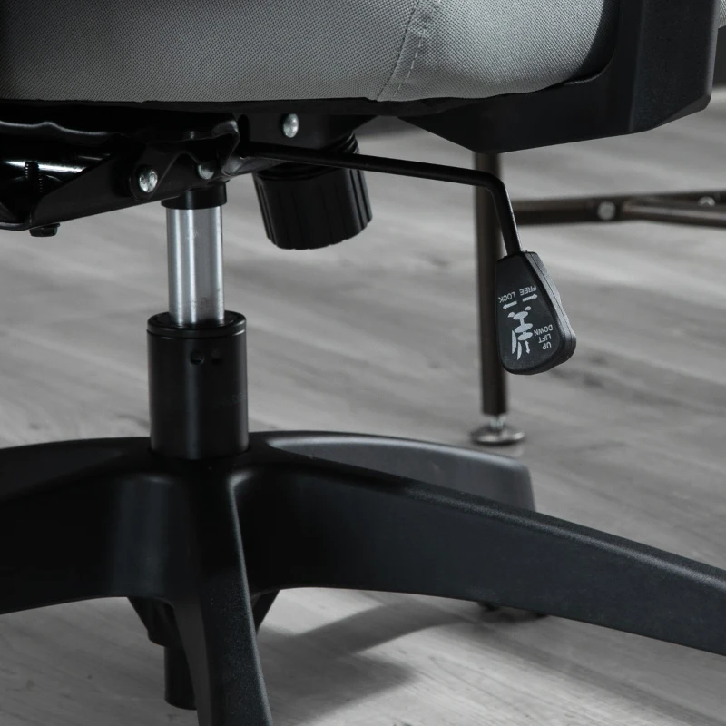 Vinsetto Ergonomic Mesh Office Chair with Lumbar Back Support, Swivel Rocking Computer Chair with Adjustable Height and Armrests for Home Office, Grey