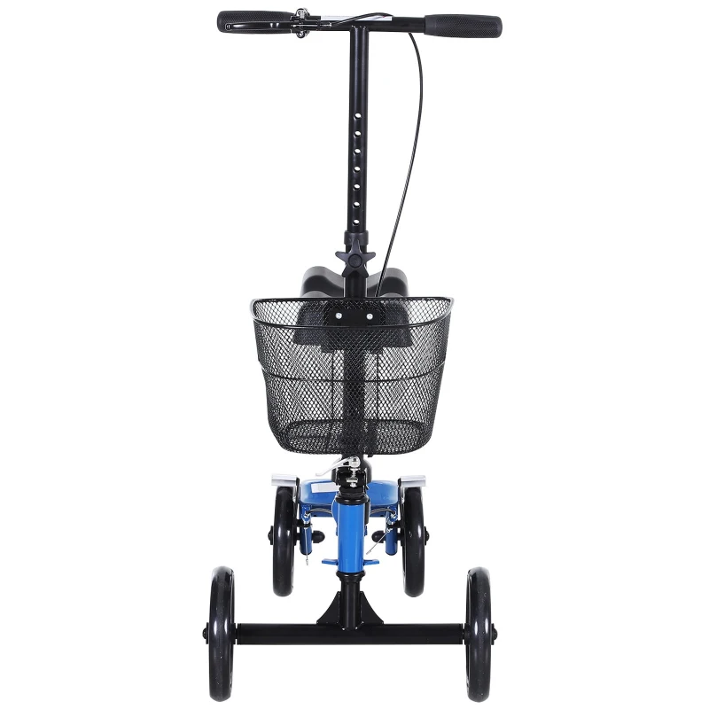 HOMCOM Portable Knee Scooter Crutch  Alternative W/ Non-Marking Wheel