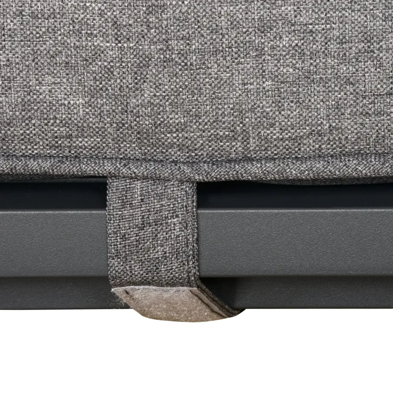 Outsunny 7 Pieces Outdoor Patio Furniture Set, Sofa Couch with Glass Coffee Table, Cushioned Chairs and Metal Frame, for Balcony Garden Backyard, Grey