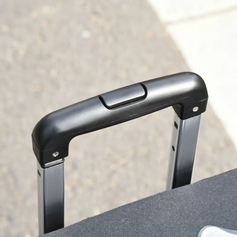 PawHut Pet Stroller Foldable Dog Cat Travel Carriage 5 In 1 Design Carrying Shoulder Bag Backpack Stroller Luggage with Universal Wheel Canopy Basket Cup Holder Blue