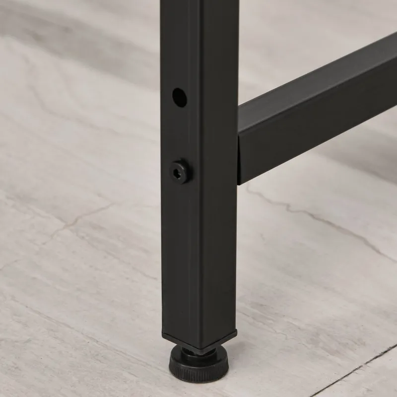 HOMCOM 55 Inch L Shaped Computer Desk with Hutch, Corner Desk for Home Office and Study, Writing Workstation with 2 Storage Compartments, Black