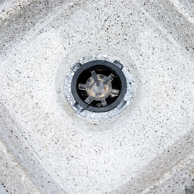 Outsunny 2-tier Water Fountain Feature Cascade Classical LED Light Effect Patio