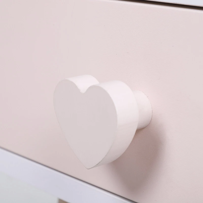 HOMCOM 2 PCS Kids Bedstand Bedroom Side Desk Pink