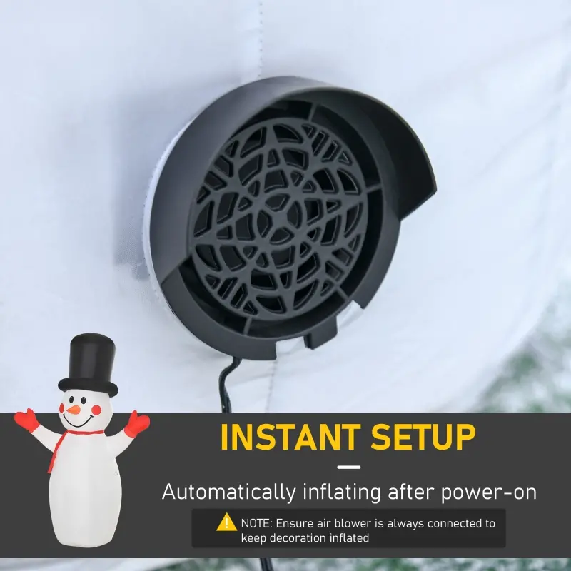 HOMCOM 6ft Christmas Inflatables Outdoor Decorations Glowing Snowman, Blow-Up Yard Christmas Decor with LED Lights Display