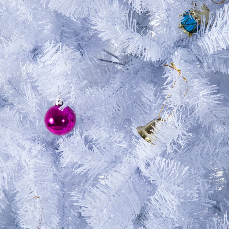 HOMCOM 7ft Artificial Christmas Tree Xmas Holidays Décor with Ornament White