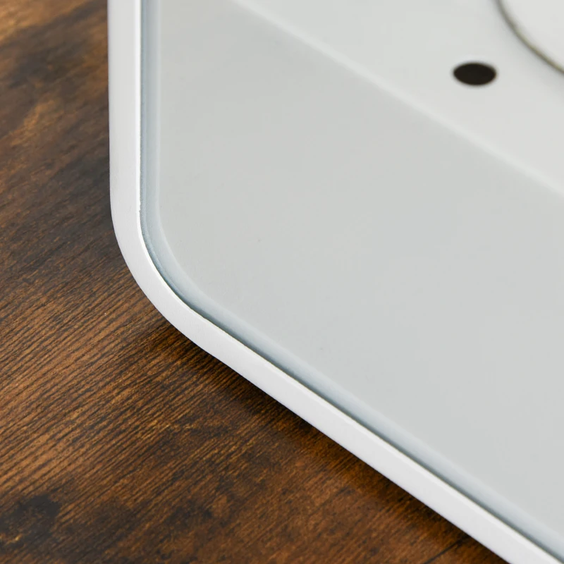 HOMCOM Ethanol Fireplace, 7.75" Tabletop 0.10 Gal, Stainless Steel, Burns up to 2 Hours, White