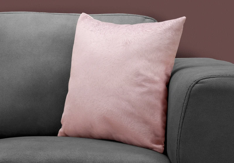 Monarch 18" x 18" Feathered Velvet Throw Pillow (1 pc) - Light Pink