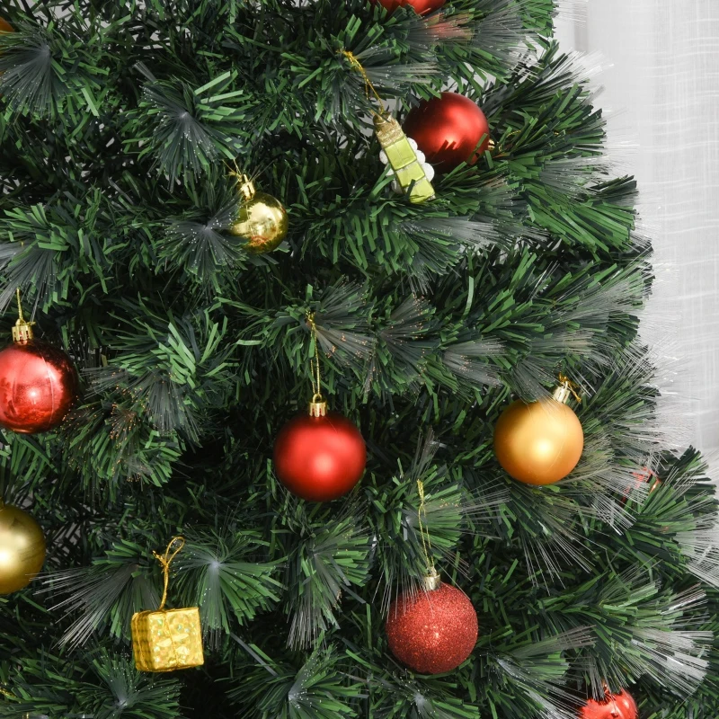 HOMCOM 6ft Artificial Tree Multi-Colored Pre-Lit Holiday Christmas Decoration