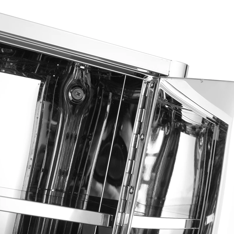 kleankin Vertical Medicine Cabinet Bathroom Wall Mounted Mirror Storage Stainless Steel