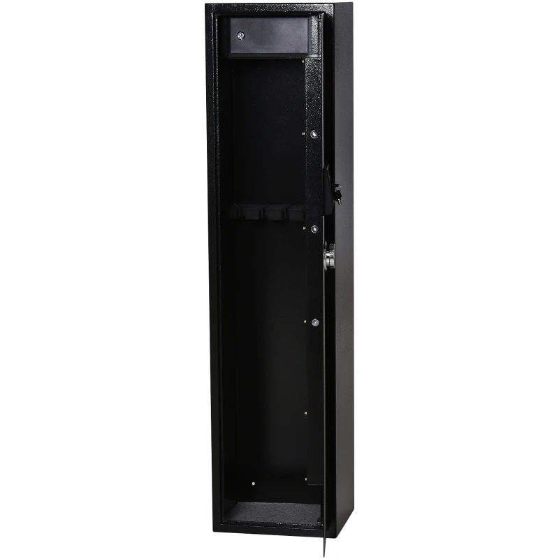 HomCom 56" Steel Electronic 5 Rifle Gun Security Cabinet w/Digital Keypad, Keys,Padded Interior- Black