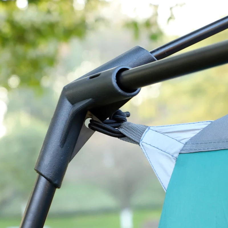 Outsunny Outdoor 3-Room Camping Tent For 10-12 W/ Build-in Bag, Lighting Hook, Carrying Bag