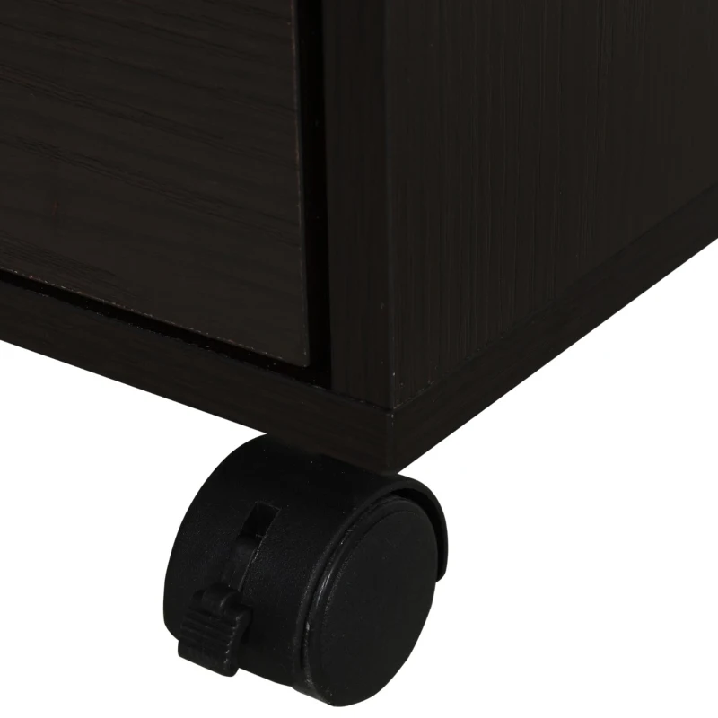 HOMCOM 5 Drawer File Cabinet Storage Organizer Filing Cabinet with Nordic Minimalist Modern Style & Wheels, Brown