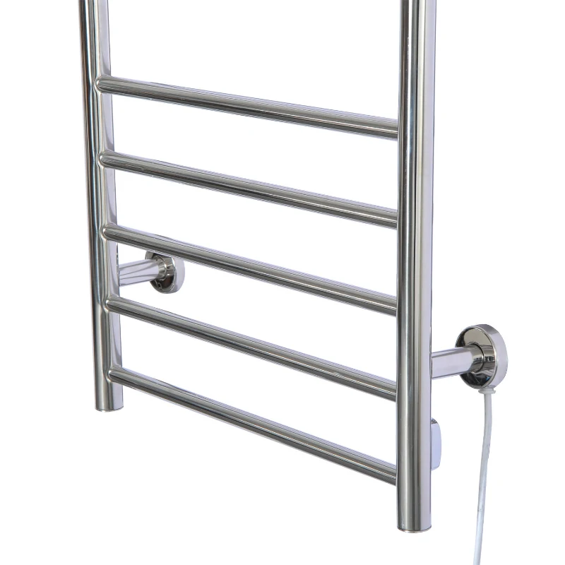 HomCom 9-Bar Stainless Steel Wall Mounted Electric Heated Towel Rack Warmer With Shelf