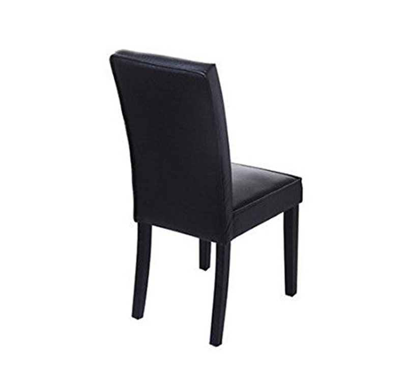 HOMCOM High Back Faux Leather Kitchen & Dining Chair Dinner Seat Black
