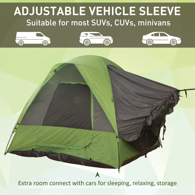 Outsunny 4-5 Person Vehicle Side Camping Tent for SUVs  CUVs  Minivans W/ Carrying Bag