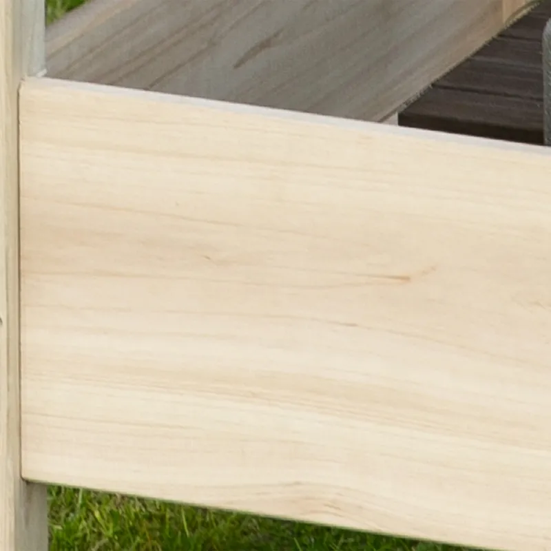 Outsunny Raised Garden Bed, 2-Tier Wood Planter Stand Plant Grow Box, 34"x34"x28"