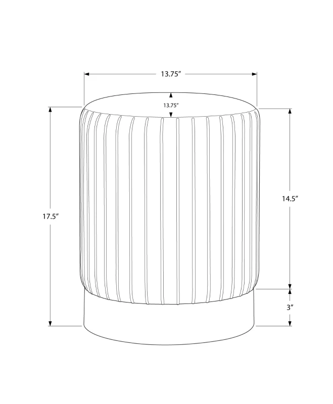 Monarch Upholstered Round Ottoman Pouf Stool with Metal Base - Turquoise Velvet / Gold Metal