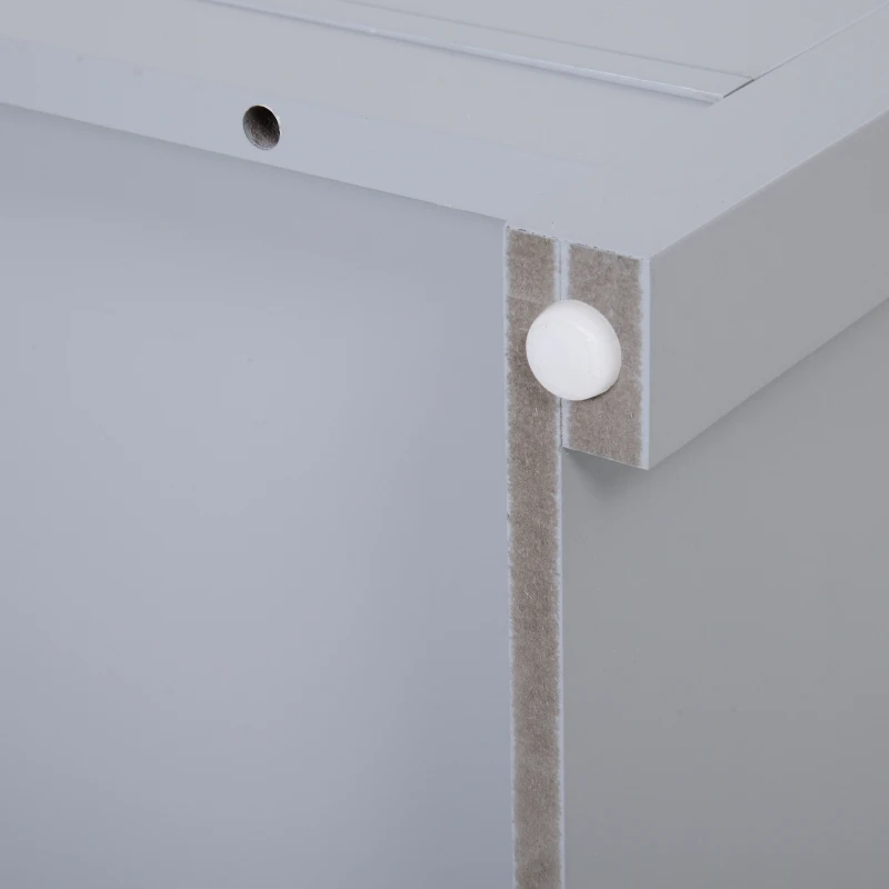 HOMCOM Oak Wood Grain Simple Shoe Cabinet 2-tier Storage with 2 Doors Sturdy Grey