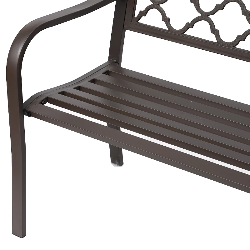Outsunny Antique Style Cast Iron Outdoor Front Porch Bench
