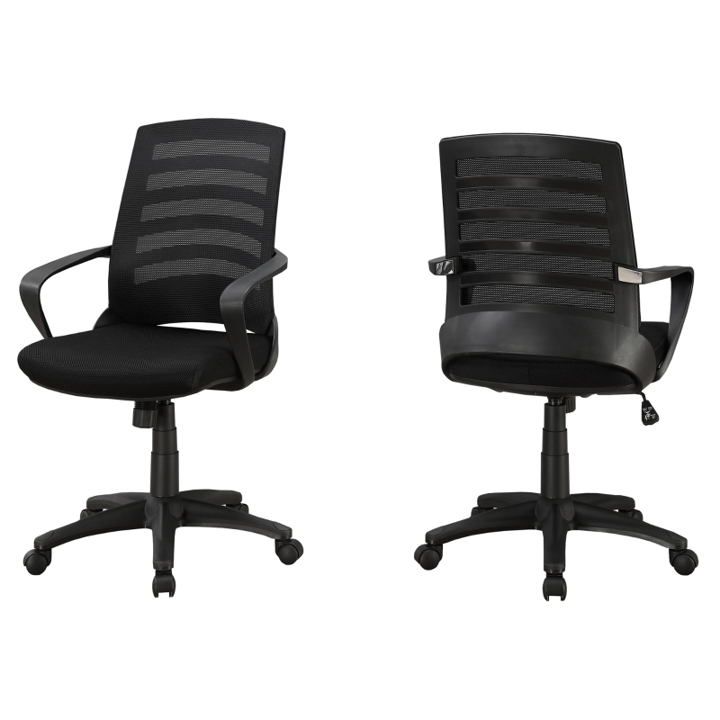 Monarch Ergonomic Adjustable Multi Position Swivelling Mid Back Office Chair - Black