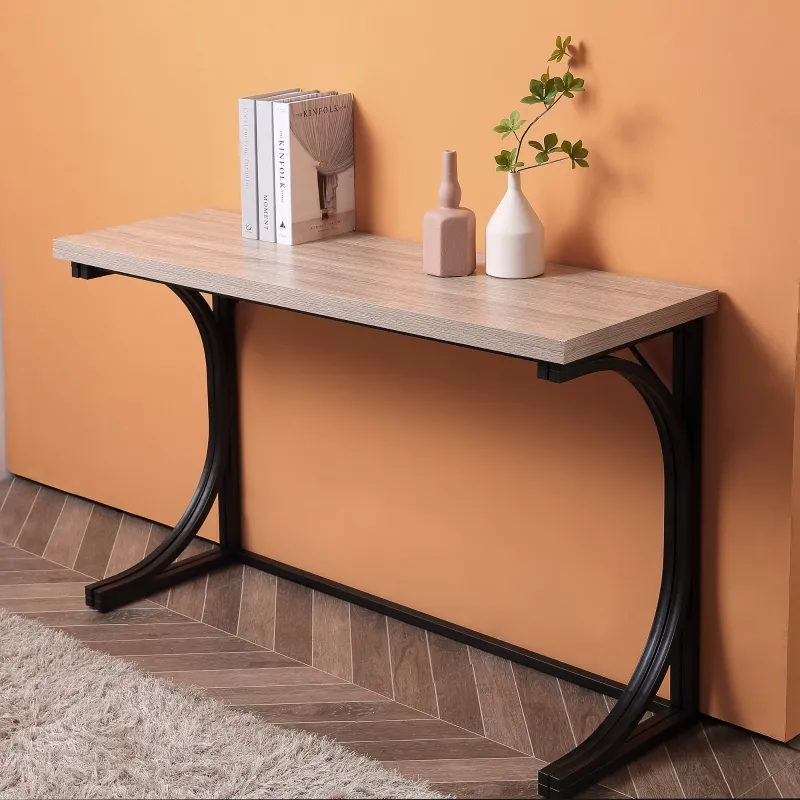 HOMCOM Folding Dining Table, Rectangular Table with Metal Frame, Space Saving for Small Kitchen, Black