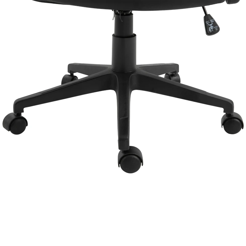 Vinsetto High Back Office Chair Computer Swivel Rolling Task Chair with Height Adjustable Comfortable with Armrests, Black/Deep Grey