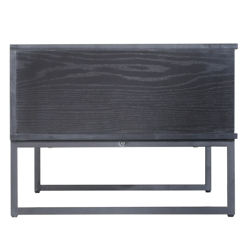 HOMCOM Foldable Wood Lift Top coffee Table Convertible Tea Desk Furniture with 2 Storage drawer Tray Black