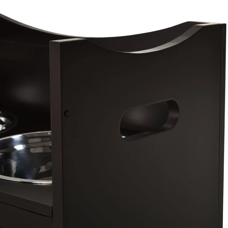 PawHut Raised Elevated Pet Bowls Stainless Steel Bowl Adjustable Dog Bowl Platform