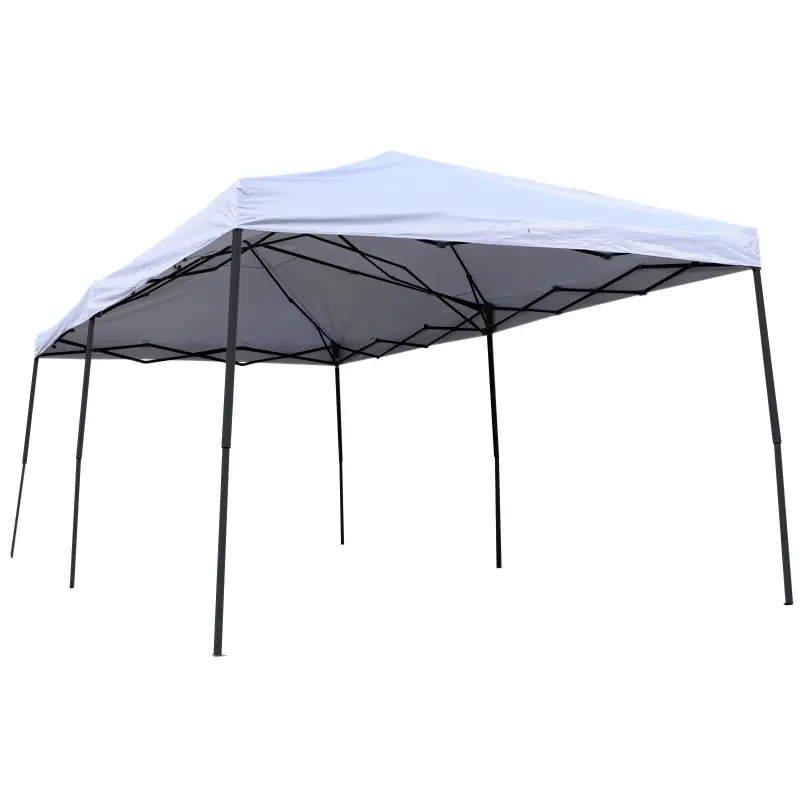 Outsunny 10' x 20' Pop Up Canopy Tent with Netting, Heavy Duty Large Party Tent, Instant Sun Shelter with Carry Bag for Backyard Garden Patio, Cream White