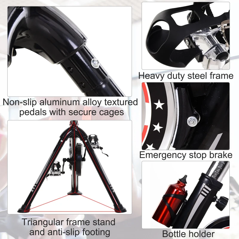 Soozier Upright Stationary Exercise Bike Indoor Cycling Bike w/ LCD Monitor