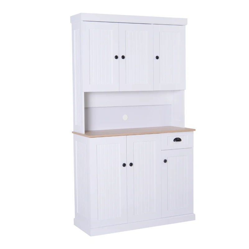 HOMCOM Microwave Oven Stand Pantry Freestanding Storage Unit