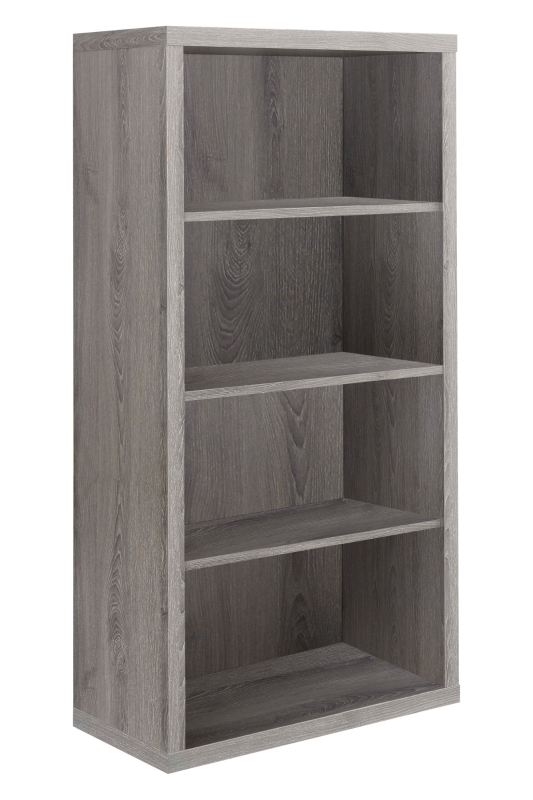 Monarch 48"H Contemporary Hollow-Core Bookcase with Adjustable Shelves - Dark Taupe