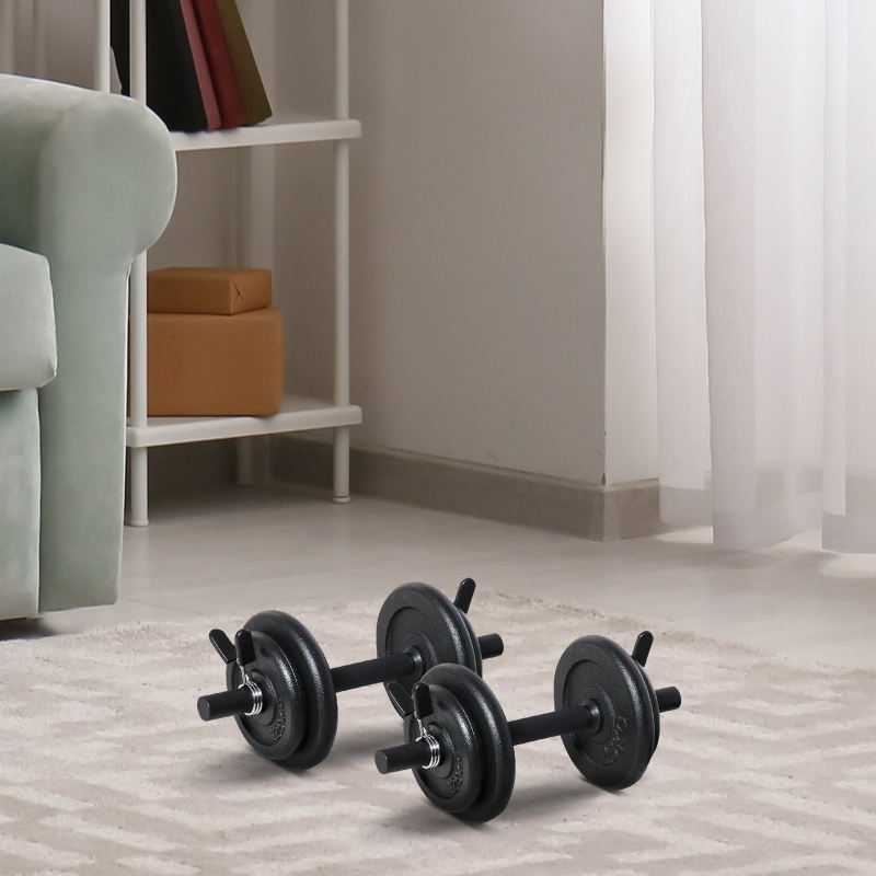 Soozier Dumbbells Set of 2 Adjustable Weight with Non-Slip Handle Portable Case Solid Steel 3lbs & 6lbs Pairs for Men and Woman Home Gym Office Black
