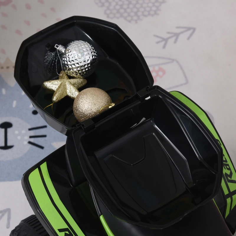 Aosom Kids Electric ATV Motorcycle Bench Buggy Quad Ride On Car 6V Battery Powered Electric for 18-36 Months Old with Light MP3 Storage Box Green