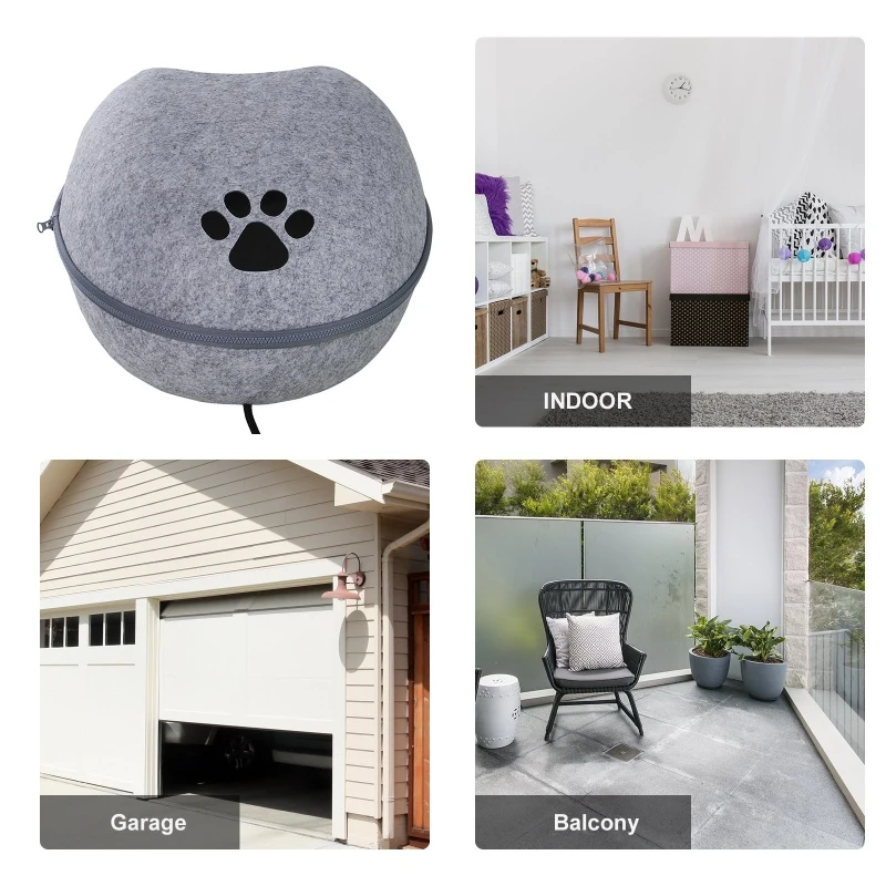 PawHut Heated Indoor Fleece Cat Shelter Retreat - Grey