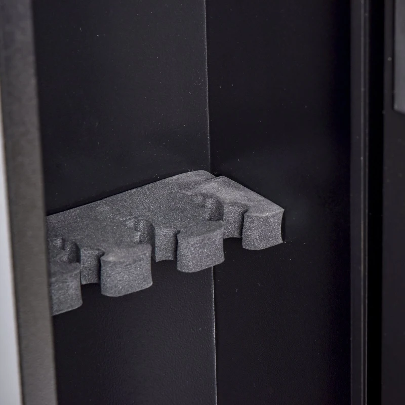 HomCom 56" Steel Electronic 5 Rifle Gun Security Cabinet w/Digital Keypad, Keys,Padded Interior- Black