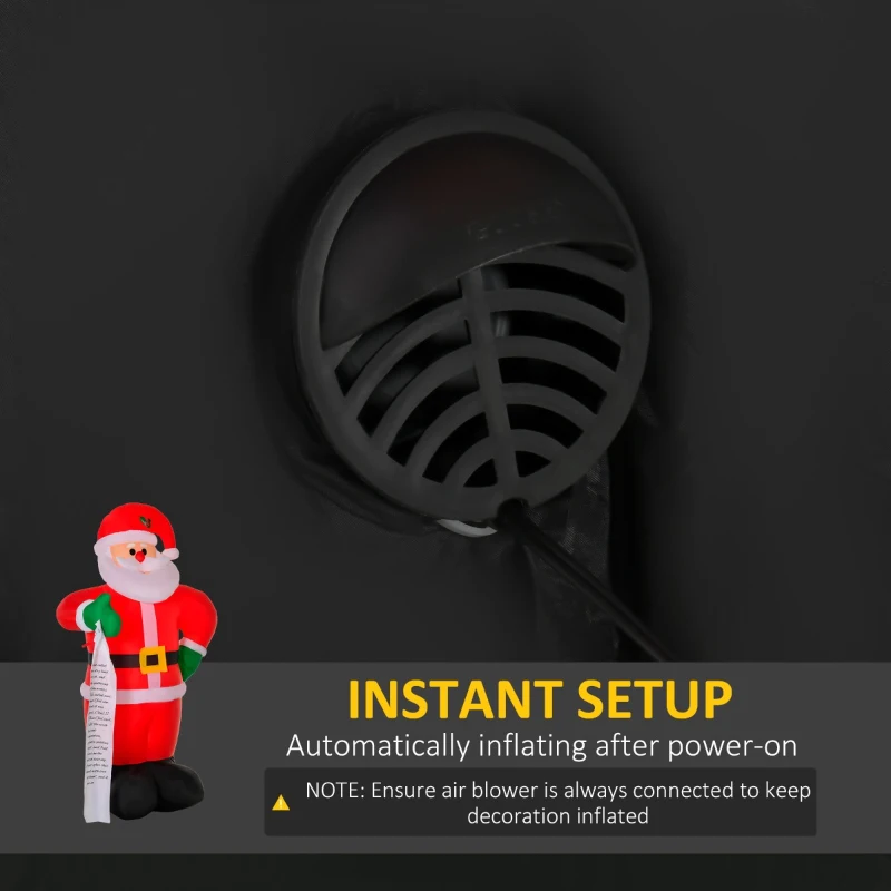 HOMCOM 8ft Christmas Inflatable Santa Claus with Toy List, Outdoor Blow-Up Yard Decoration with LED Lights Display