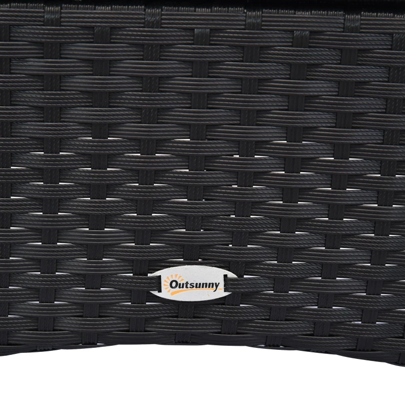 Outsunny 3 Pieces Wicker Patio Furniture Set, Rattan Bistro Set with Coffee Table and Cushions, Outdoor Conversation Set for Garden, Porch, Balcony, Black