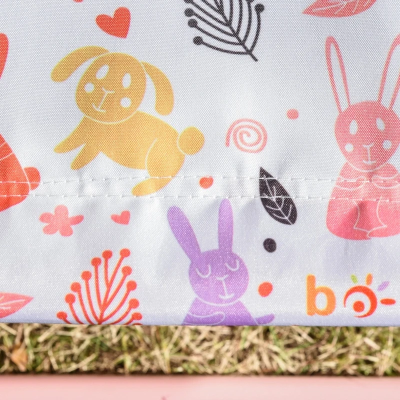 Outsunny Lightweight Chaise Lounge Chair for Kids with Foldable Function and No Assembly Required, Rabbit Pattern