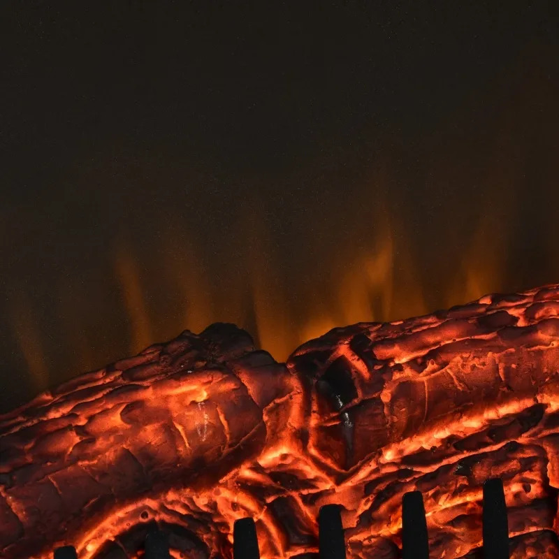 HOMCOM 30" Electric Fireplace Insert, Modern Recessed Fireplace Heater with Realistic Flame, Adjustable Brightness, and Remote Control, Heats 215 Sq. Ft., 750/1500W, Black