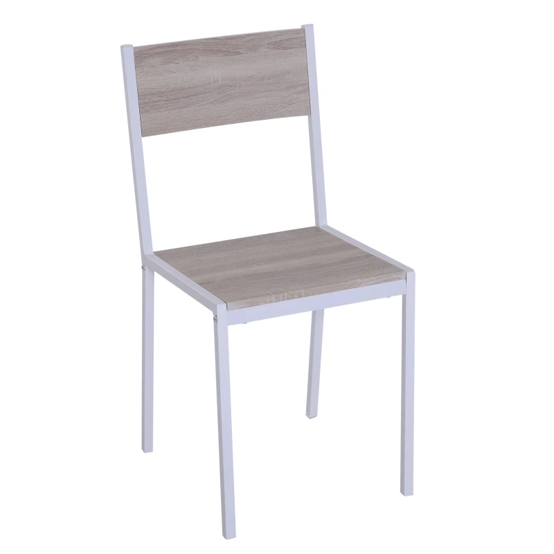 HomCom 5 Piece Drop Leaf Counter Height Dining Table and Chairs Set - Light Grey / White