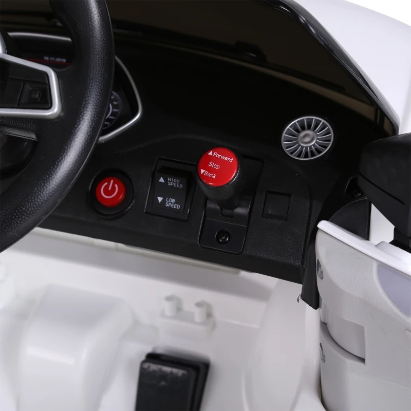 Aosom 6V Audi TT RS Kids Licensed Ride On Car Toy Battery Powered High/Low Speed with Headlight Music and Remote Control - White(m-13)