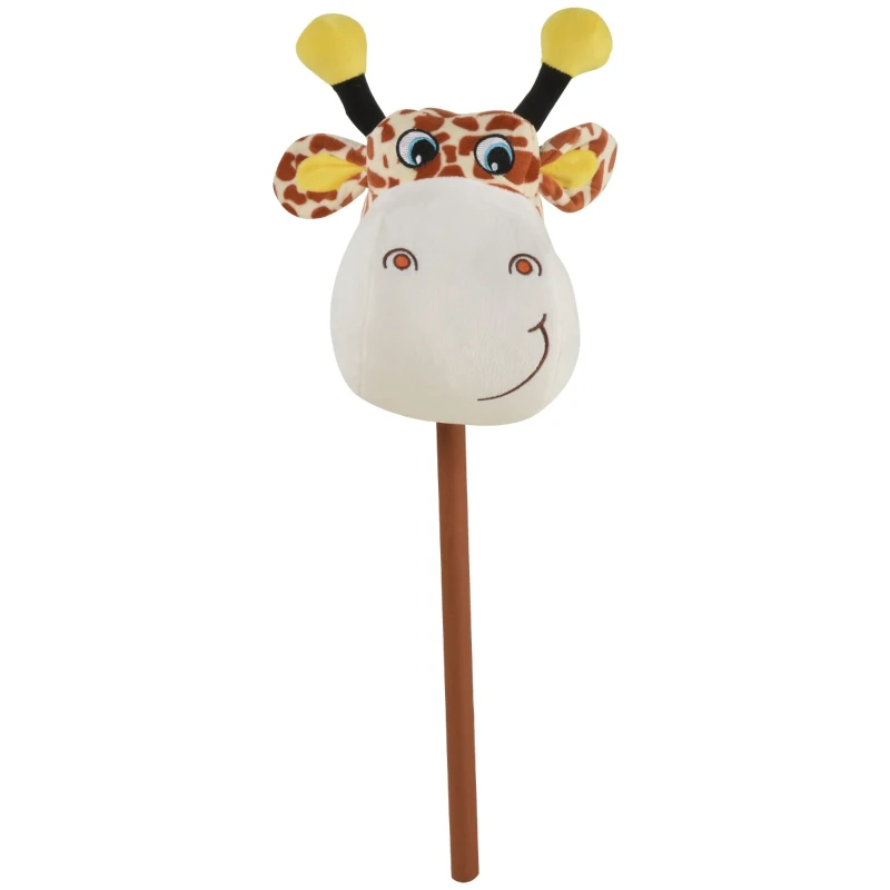 Qaba Giraffe Kids Chair Sofa Flannel Covered Armchair Stick Horse Child Chair with Padded Seat for 18-36 Months - Brown