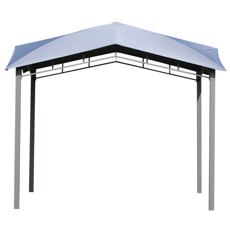 Outsunny 9.8' x 9.8' Outdoor Patio Gazebo Pavilion Canopy Tent Steel- Grey