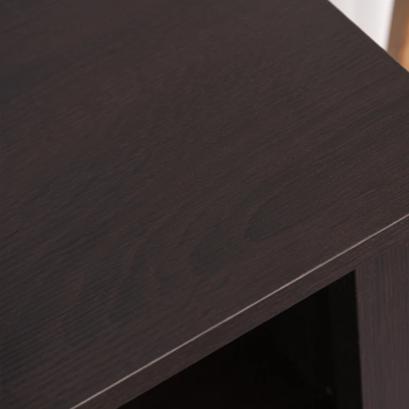 HOMCOM 60" W x 23.5" H Electric Fireplace Mantel TV Stand, Media Console Center Cabinet with 2 Adjustable Shelves, 4 Cable Management Holes and Fits up to 65" TV, Dark Brown