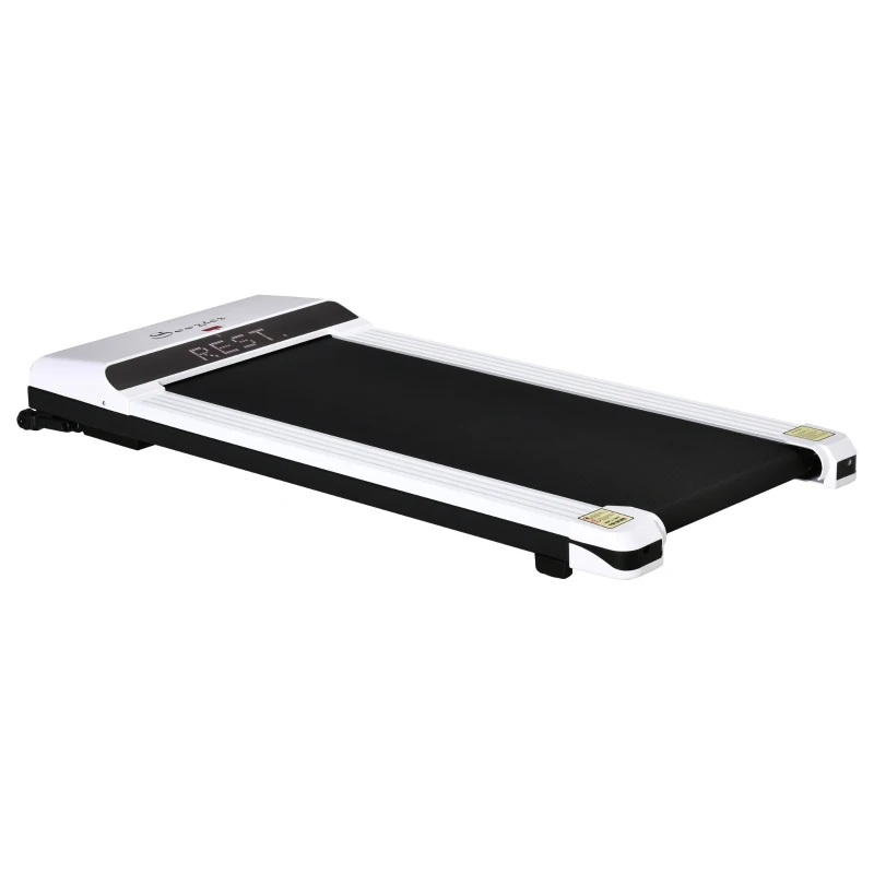 Soozier Home Gym Treadmill, Walking / Jogging Exercise Machine w/ LCD Monitor, White